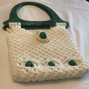 Vintage macrame woven handbag.